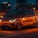 Robotaxi autónomo de Waymo en Nashville mostrando tecnología avanzada de movilidad autónoma y expansión en transporte inteligente.